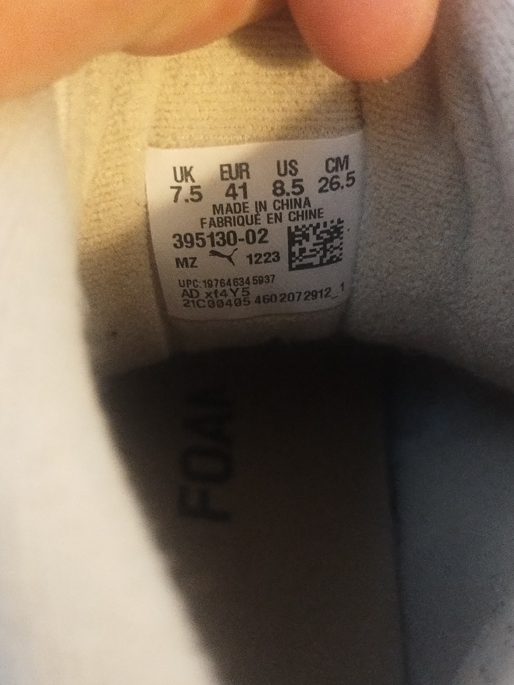 PUMA Rebound Layup SL Basketball Sneaker - Beige and black white395130-02/msz7.5 - Picture 7 of 16